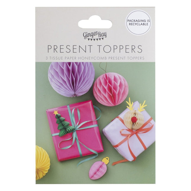 Kerst Honeycombs 3st van Ginger Ray koop je bij Partywinkel
