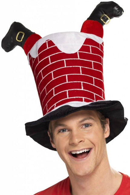 Kerstmuts Kerstman Schoorsteen van Smiffys koop je bij Partywinkel