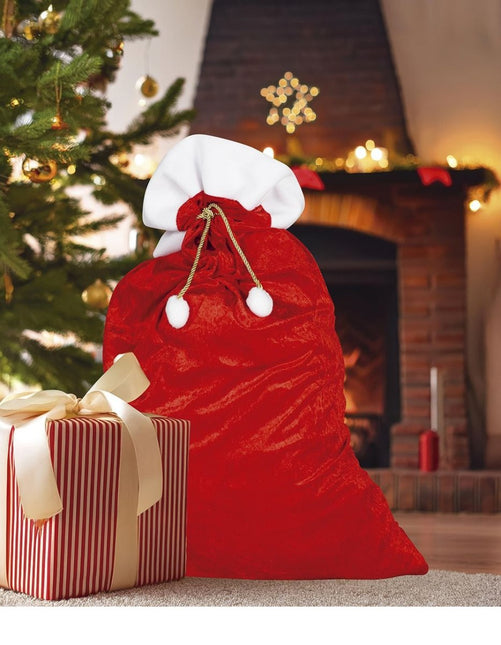 Kerstzak Rood 95cm van Fiestas Guirca koop je bij Partywinkel