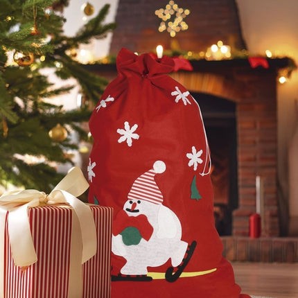 Kerstzak Sneeuwpop 85cm van Fiestas Guirca koop je bij Partywinkel