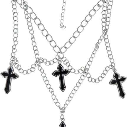 Ketting 4 kruishangers Zilver van Fiestas Guirca koop je bij Partywinkel