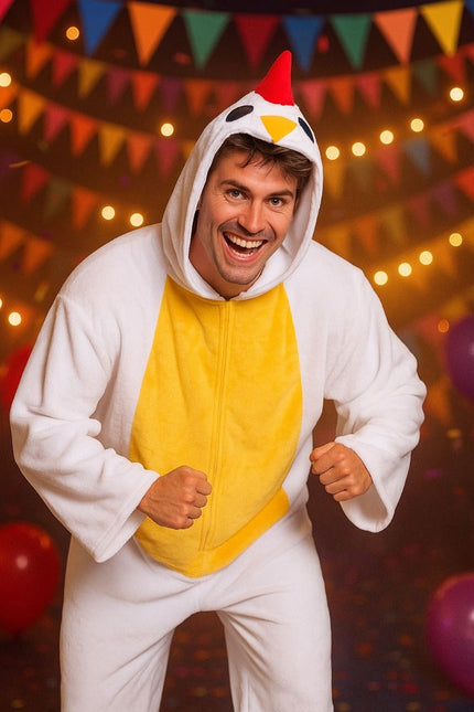 Kip Onesie Wit van PartyXclusive koop je bij Partywinkel