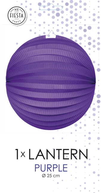 Lampion Paars 25cm van WeFiesta koop je bij Partywinkel