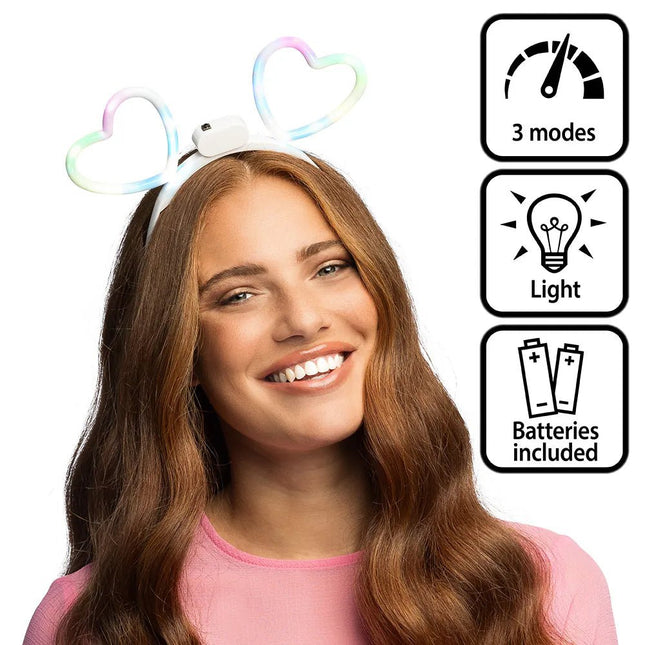 LED diadeem Glowing hearts van Boland koop je bij Partywinkel