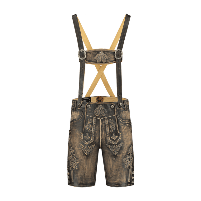 Lederhose Bruin Heren Kort Antiek van Haus Huberts koop je bij Partywinkel