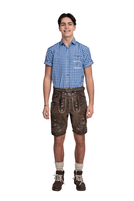 Lederhose Bruin Heren Kort Vintage van Haus Huberts koop je bij Partywinkel