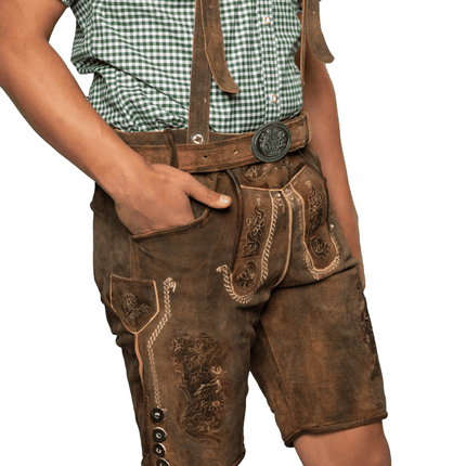 Lederhose Bruin Kort Kitzbuhel van Tannhauser koop je bij Partywinkel