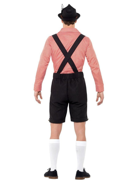 Lederhose Set Rood van Smiffys koop je bij Partywinkel