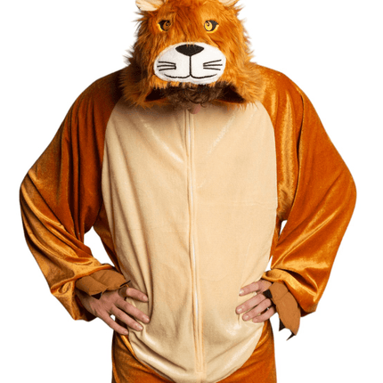 Leeuw Onesie Bruin Beige van Partychimp koop je bij Partywinkel