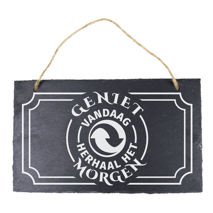 Leisteen Bordje Geniet Vandaag 25cm van Paper Dreams koop je bij Partywinkel