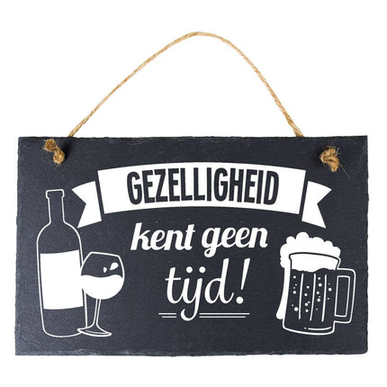 Leisteen Bordje Gezelligheid 25cm van Paper Dreams koop je bij Partywinkel