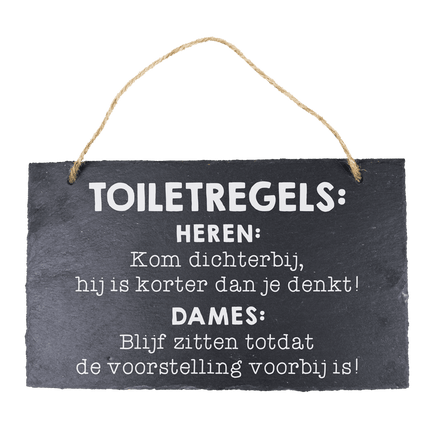 Leisteen Bordje Toiletregels 25cm van Paper Dreams koop je bij Partywinkel