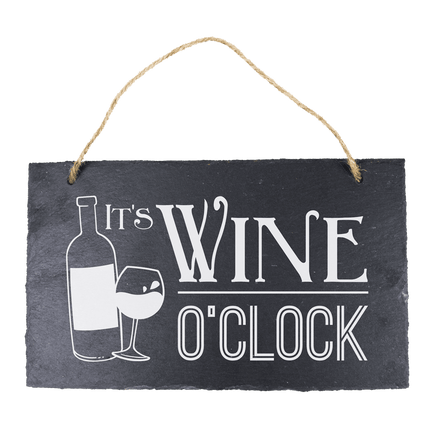 Leisteen Bordje Wijn O'Clock 25cm van Paper Dreams koop je bij Partywinkel