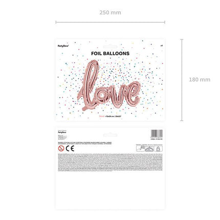 Letterballon Set Love Rose Goud Leeg 73cm van Partydeco koop je bij Partywinkel