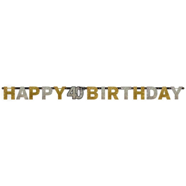 Letterslinger 40 Jaar Happy Birthday 210cm van Riethmueller koop je bij Partywinkel