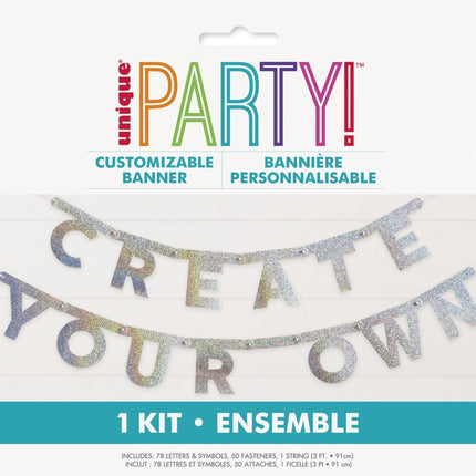 Letterslinger Glitter Diy Pakket 139 delig van Unique koop je bij Partywinkel