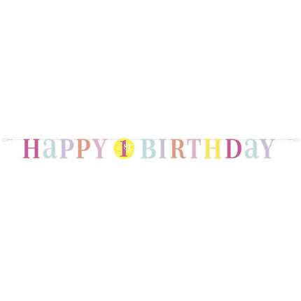 Letterslinger Happy Birthday 1 Jaar 1,83m van Unique koop je bij Partywinkel