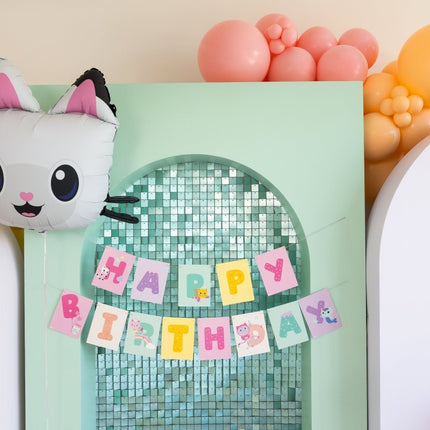 Letterslinger Happy Birthday Gabby's Dollhouse, 180 x 15 cm van Partydeco koop je bij Partywinkel
