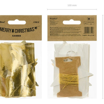 Letterslinger Merry Christmas 1,5m van Partydeco koop je bij Partywinkel