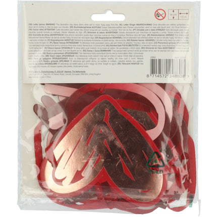 Rood Roze Letterslinger Love You Lots 1,50m 2st van Folat koop je bij Partywinkel