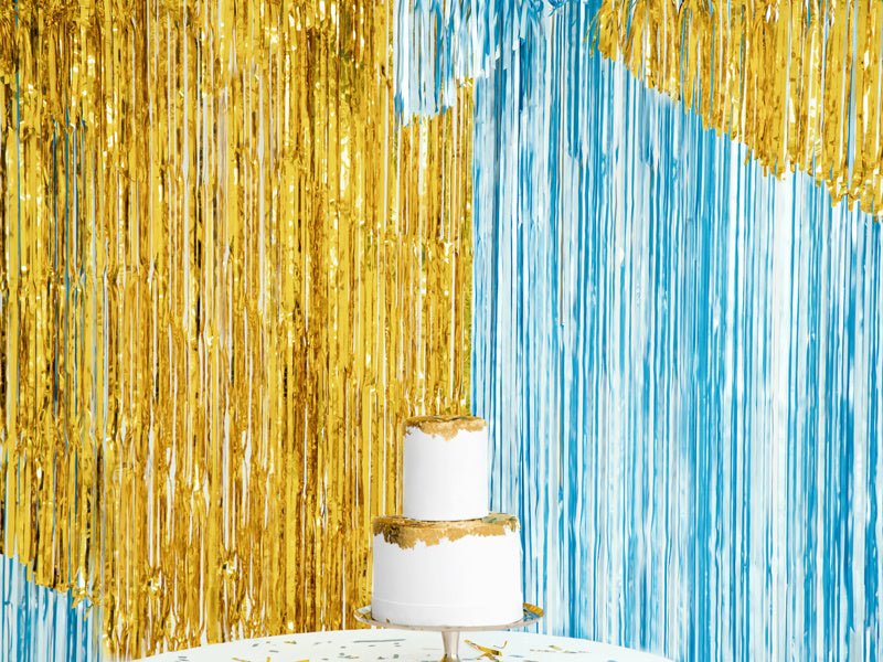 Lichtblauw Deurgordijn 2,5m van Partydeco koop je bij Partywinkel