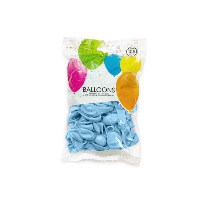 Lichtblauwe Ballonnen Metallic 13cm 100st van WeFiesta koop je bij Partywinkel