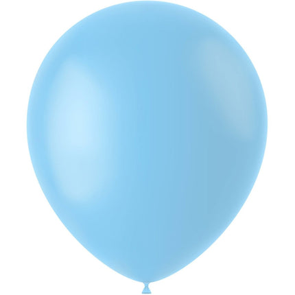 Lichtblauwe Ballonnen Powder Blue 33cm 50st van Folat koop je bij Partywinkel