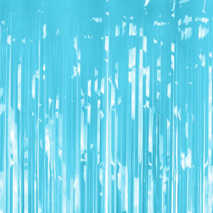 Lichtblauwe Deurgordijn 2m van Partydeco koop je bij Partywinkel