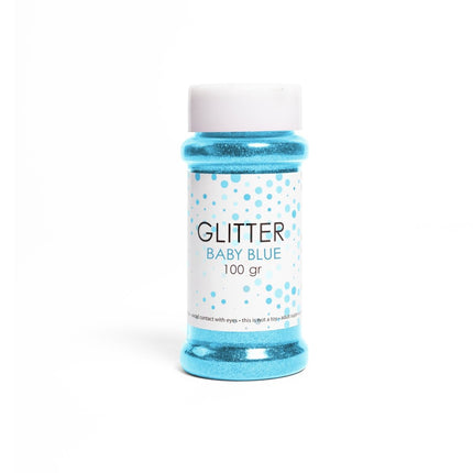 Lichtblauwe Glitters 100gr van WeFiesta koop je bij Partywinkel