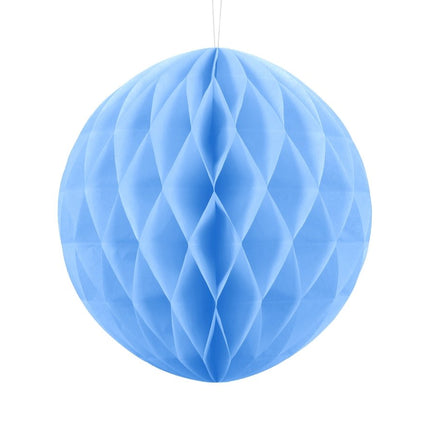 Lichtblauwe Honeycomb 30cm van Partydeco koop je bij Partywinkel
