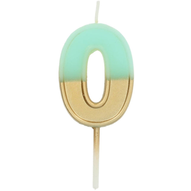 Lichtblauwe Kaars 0 Jaar Retro van Folat koop je bij Partywinkel