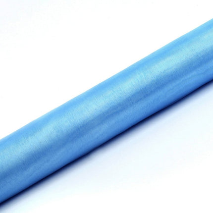 Lichtblauwe Organza Stof 36cm 9m van Partydeco koop je bij Partywinkel