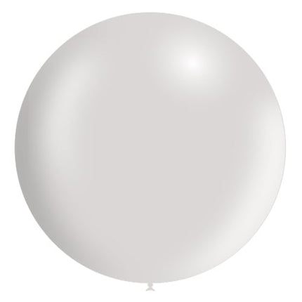 Lichtgrijze Reuze Ballon XL Metallic 91cm van Balloonia koop je bij Partywinkel