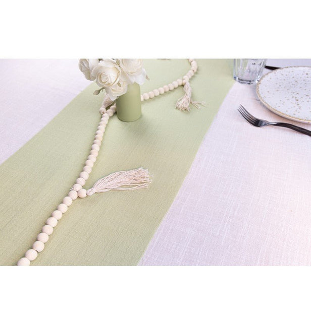 Lichtgroene Tafelloper Katoen 5m van CHAKS koop je bij Partywinkel
