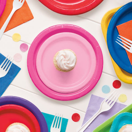 Lichtroze Gebaksbordjes 17,5cm 8st van Unique koop je bij Partywinkel