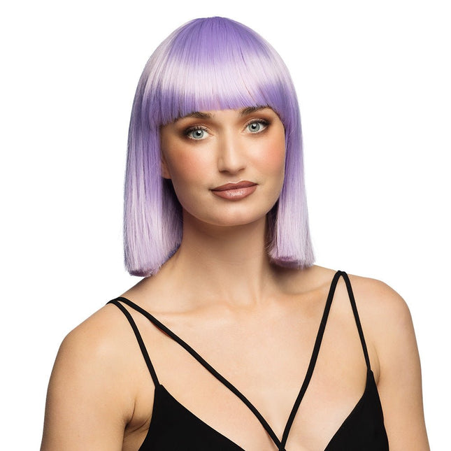 Lila Pruik Bob Met Pony van Boland koop je bij Partywinkel