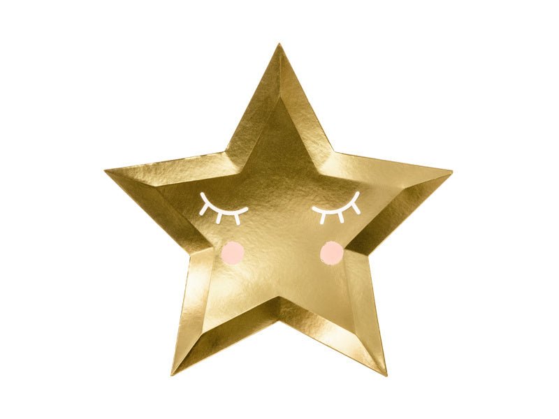 Little Star Star Borden Goud 27cm 6st van Partydeco koop je bij Partywinkel