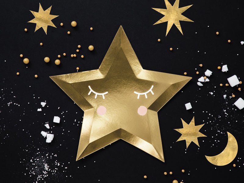 Little Star Star Borden Goud 27cm 6st van Partydeco koop je bij Partywinkel