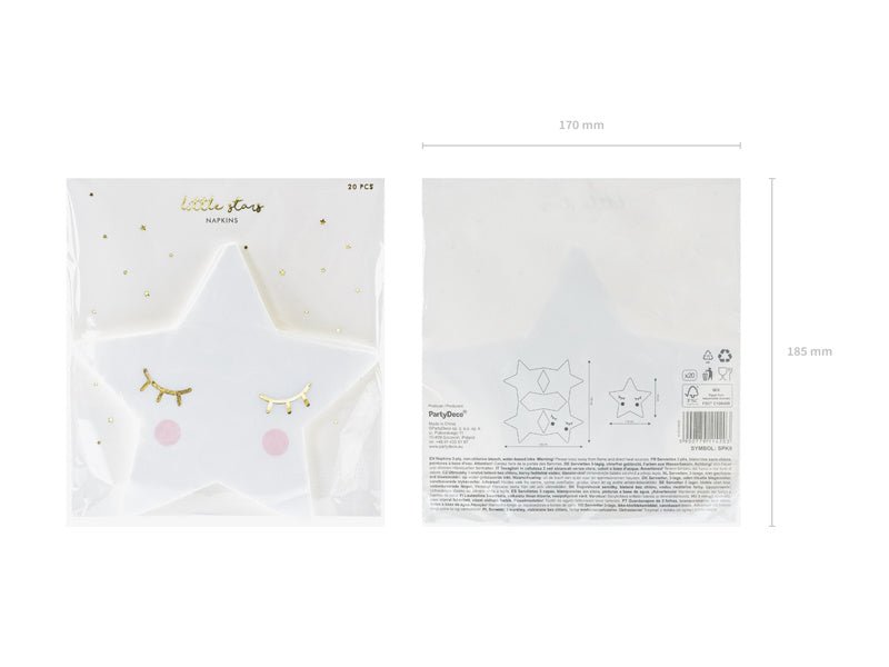 Little Star Star Servetten 16cm 20st van Partydeco koop je bij Partywinkel