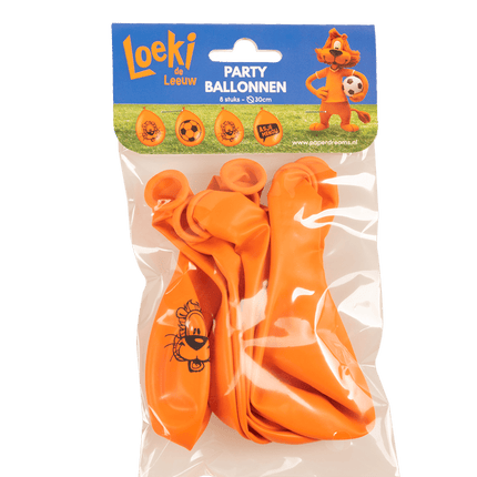 Loeki De Leeuw Ballonnen Oranje 30cm 8st van Paper Dreams koop je bij Partywinkel