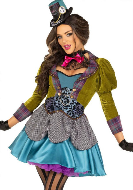 Mad Hatter Jurk Dames Fluweel Leg Avenue van Leg Avenue koop je bij Partywinkel