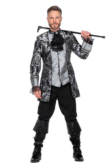 Markies Kostuum Grijs Zwart Heren van Wilbers & Wilbers koop je bij Partywinkel