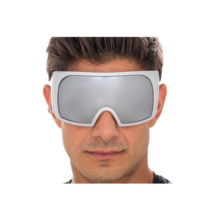 Zilveren Futuristische Maskerbril met Spiegelvizier