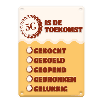 Metalen Bord 5G Is De Toekomst van Paper Dreams koop je bij Partywinkel