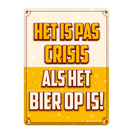 Metalen Bord Crisis van Paper Dreams koop je bij Partywinkel