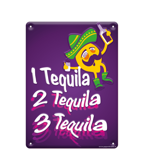 Metalen Bord Drink Tequila van Paper Dreams koop je bij Partywinkel