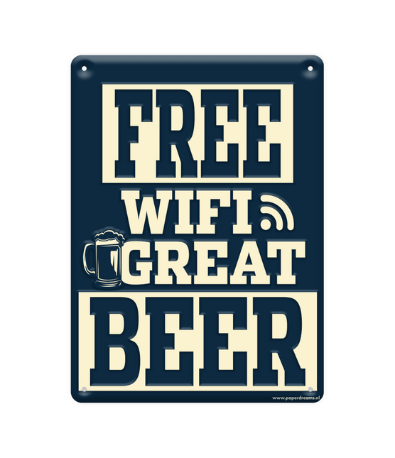 Metalen Bord Free Wifi van Paper Dreams koop je bij Partywinkel