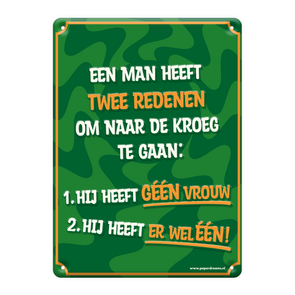Metalen Bord Twee Redenen van Paper Dreams koop je bij Partywinkel