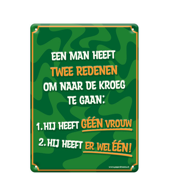 Metalen Bord Twee Redenen van Paper Dreams koop je bij Partywinkel