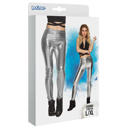 Metallic Zilveren Legging L - XL van Boland koop je bij Partywinkel